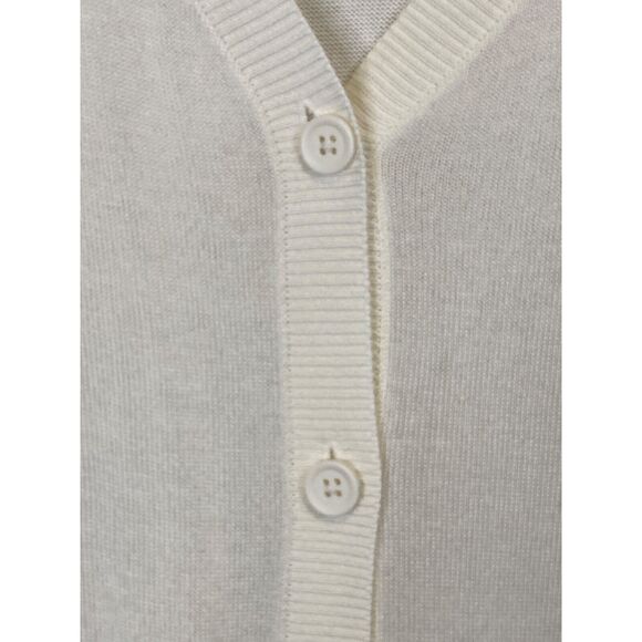 Ulla Popken Ivory Cardigan Sweater Women Plus Size 28/30 V Neck Button Front - Picture 6 of 13